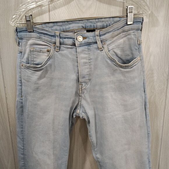 And Denim Button Fly Tapered Leg Skinny Leg Jeans Size 32 - Picture 2 of 10